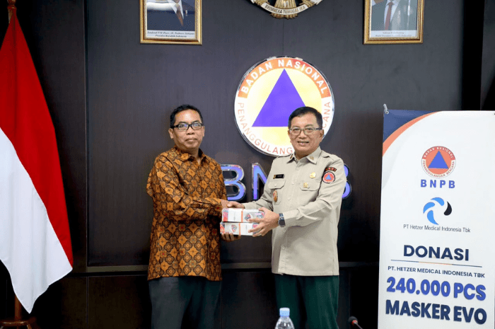 BNPB menerima bantuan 240 ribu masker dari PT Hetzer Medical Indonesia