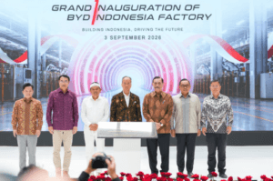 Fasilitas produksi PT BYD Motor Indonesia di Subang, Jawa Barat, yang mulai beroperasi pada Kamis (03/09/2026)
