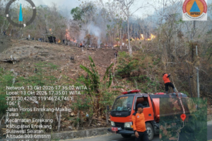 Karhutla Enrekang Capai 200 Hektare, Api Sempat Mendekati Permukiman dan SUTET