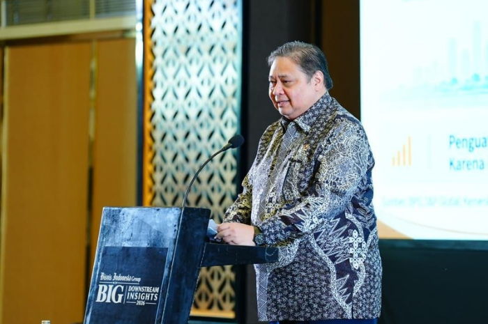 Menko Perekonomian Airlangga Hartarto dalam acara BIG Downstream Insights 2026