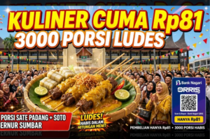 Gebyar Pajak 2026 Sajikan 3.000 Porsi Kuliner Sumbar Rp81 per Porsi